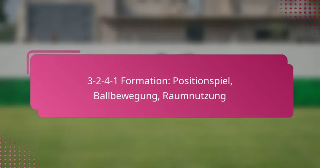 3-2-4-1 Formation: Positionspiel, Ballbewegung, Raumnutzung