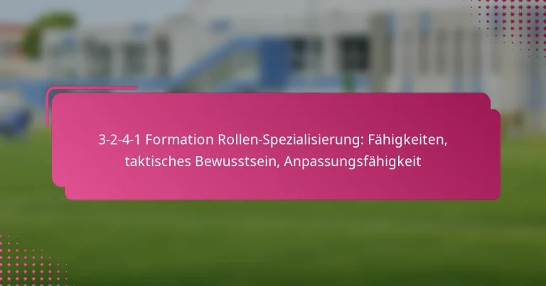 3-2-4-1 Formation Rollen-Spezialisierung: Fähigkeiten, taktisches Bewusstsein, Anpassungsfähigkeit
