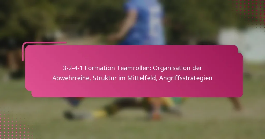 3-2-4-1 Formation Teamrollen: Organisation der Abwehrreihe, Struktur im Mittelfeld, Angriffsstrategien