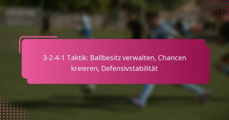 3-2-4-1 Taktik: Ballbesitz verwalten, Chancen kreieren, Defensivstabilität