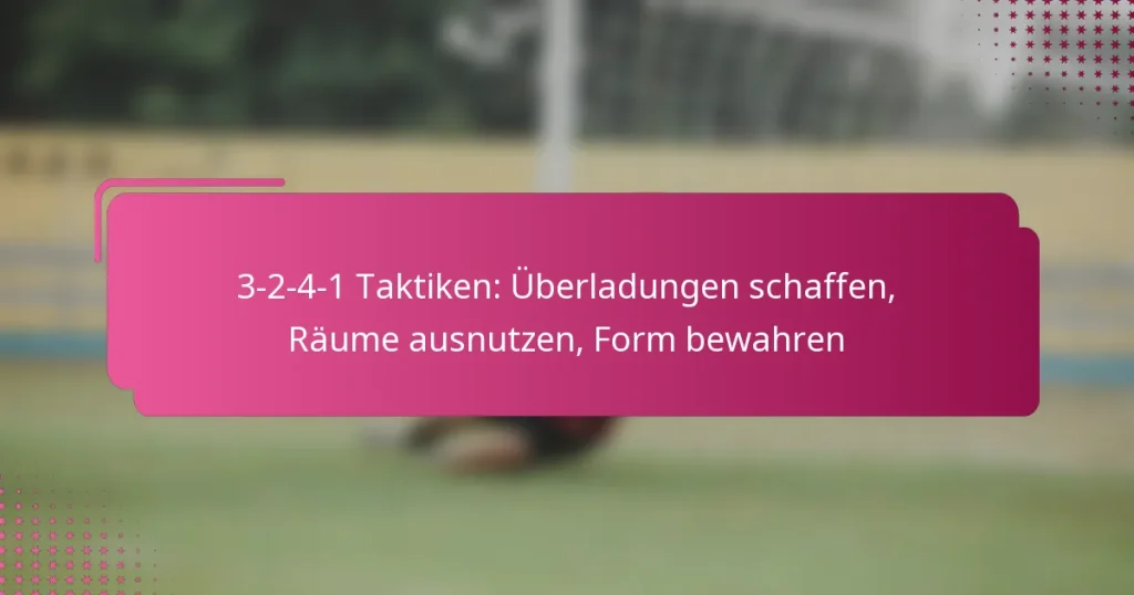 3-2-4-1 Taktiken: Überladungen schaffen, Räume ausnutzen, Form bewahren