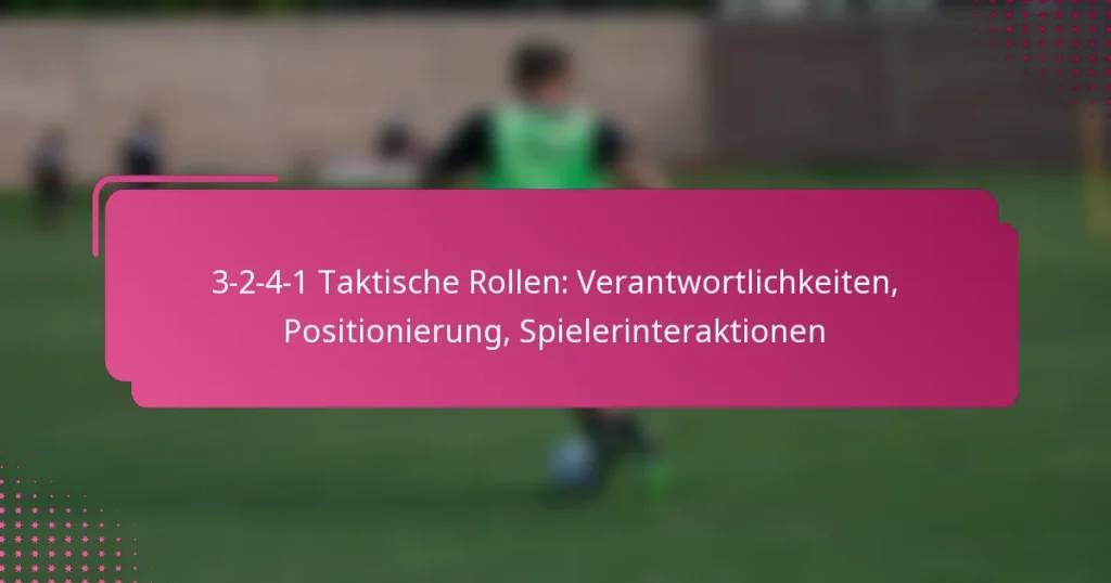 3-2-4-1 Taktische Rollen: Verantwortlichkeiten, Positionierung, Spielerinteraktionen