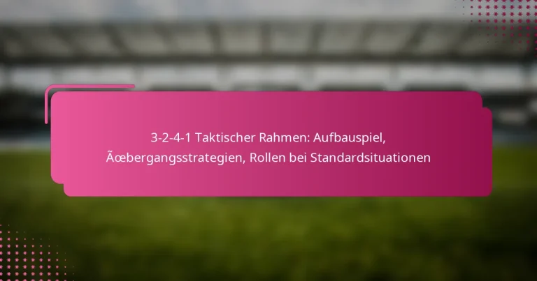 3-2-4-1 Taktischer Rahmen: Aufbauspiel, Übergangsstrategien, Rollen bei Standardsituationen