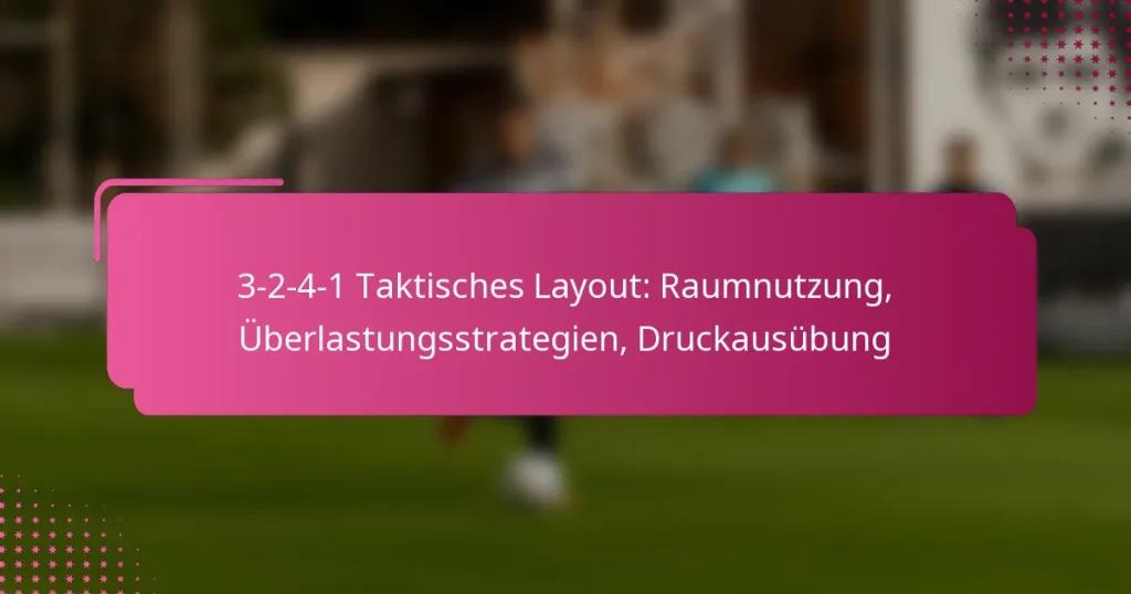 3-2-4-1 Taktisches Layout: Raumnutzung, Überlastungsstrategien, Druckausübung