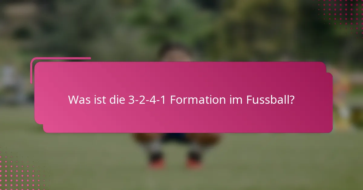 Was ist die 3-2-4-1 Formation im Fussball?