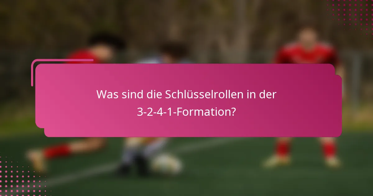 Was sind die Schlüsselrollen in der 3-2-4-1-Formation?