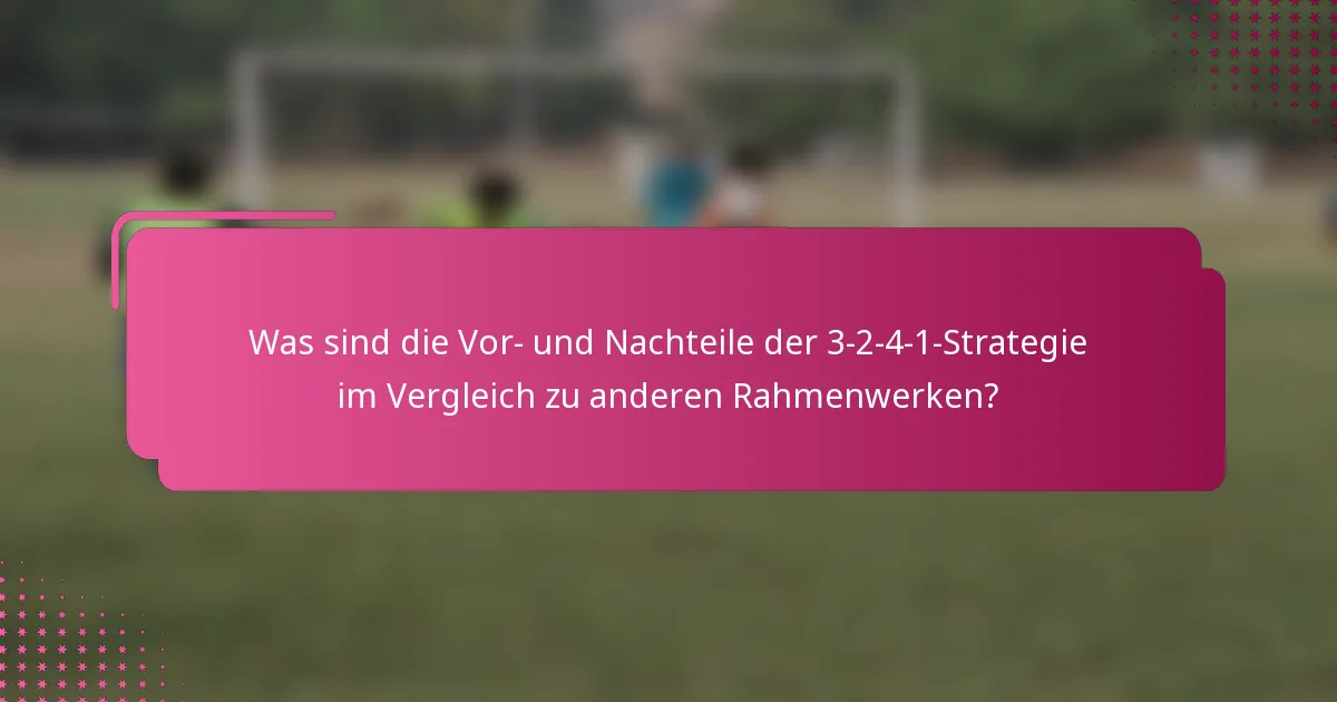 Was sind die Vor- und Nachteile der 3-2-4-1-Strategie im Vergleich zu anderen Rahmenwerken?