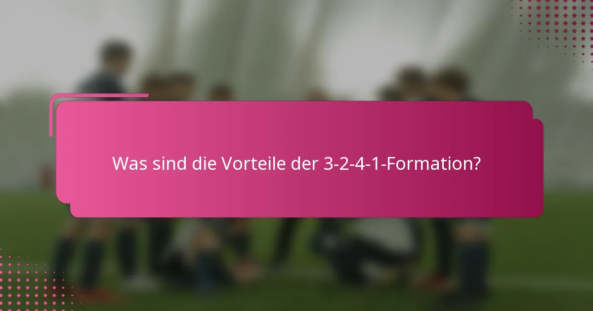 Was sind die Vorteile der 3-2-4-1-Formation?