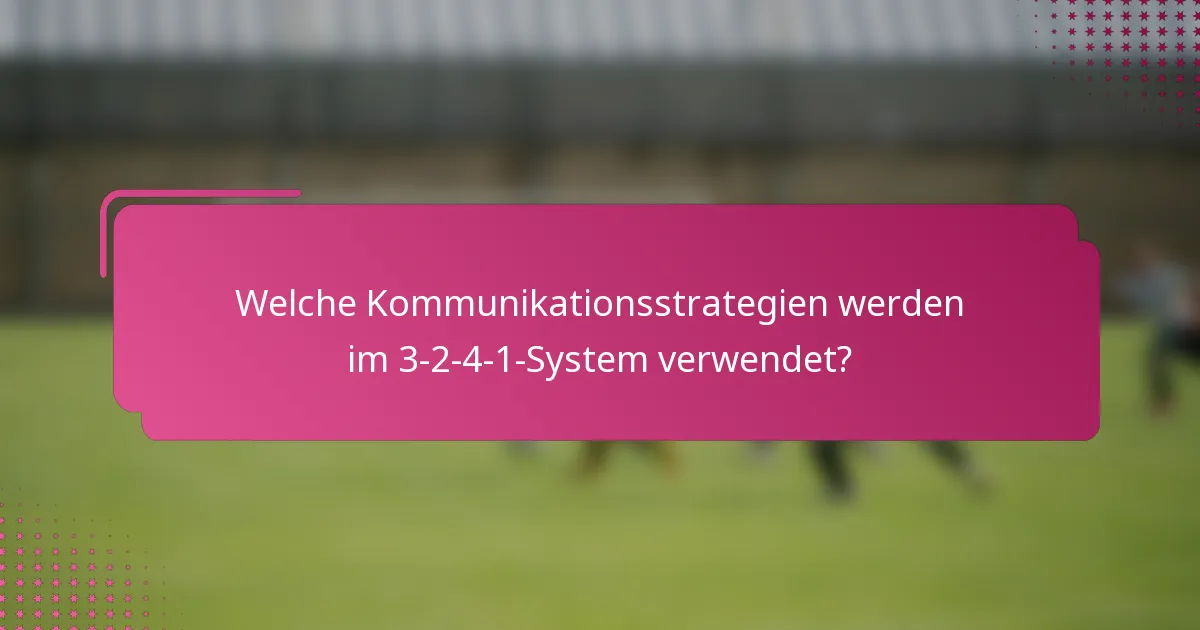 Welche Kommunikationsstrategien werden im 3-2-4-1-System verwendet?