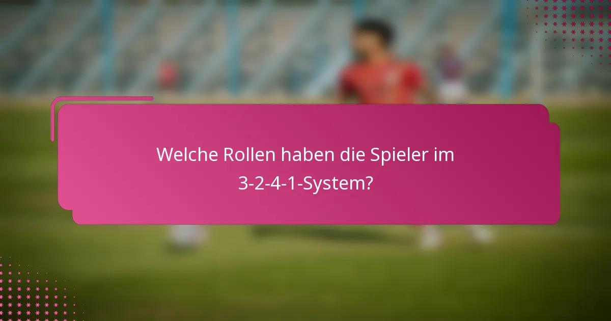 Welche Rollen haben die Spieler im 3-2-4-1-System?