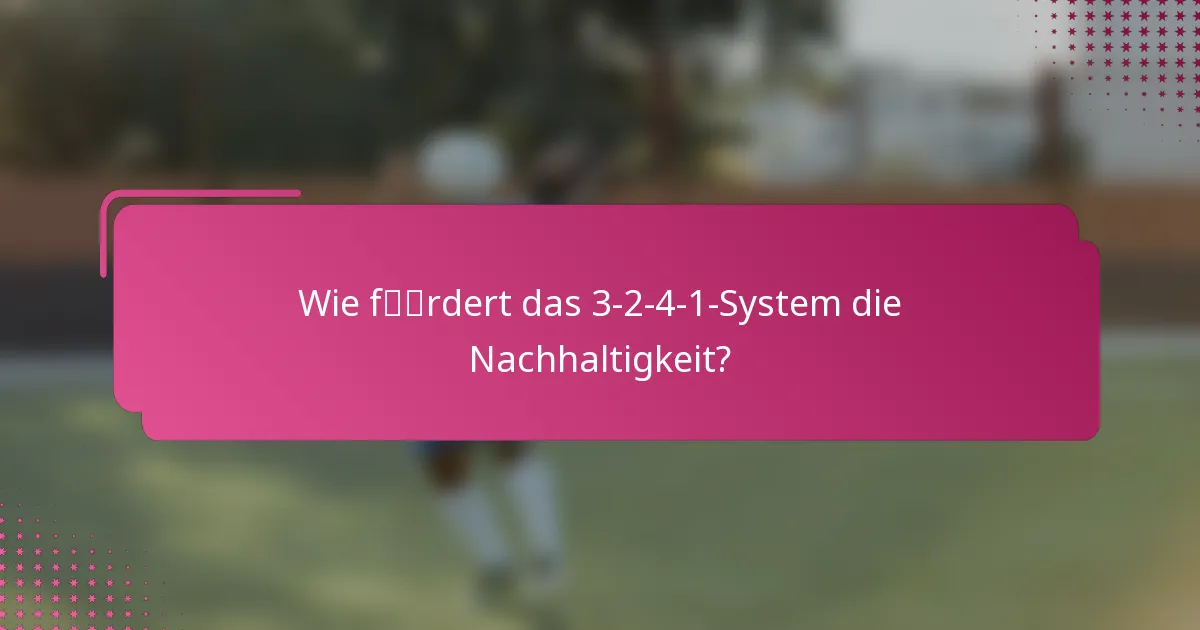 Wie fördert das 3-2-4-1-System die Nachhaltigkeit?