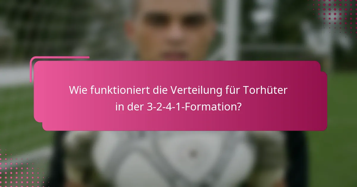 Wie funktioniert die Verteilung für Torhüter in der 3-2-4-1-Formation?