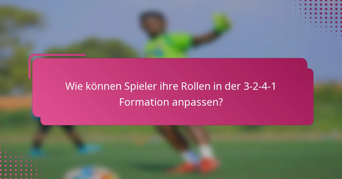 Wie können Spieler ihre Rollen in der 3-2-4-1 Formation anpassen?