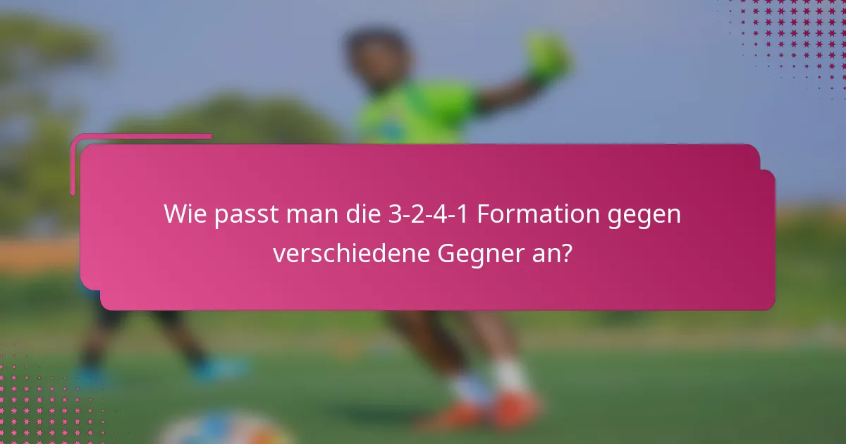 Wie passt man die 3-2-4-1 Formation gegen verschiedene Gegner an?