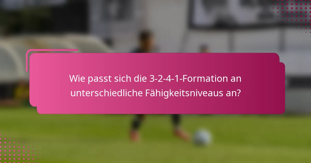 Wie passt sich die 3-2-4-1-Formation an unterschiedliche Fähigkeitsniveaus an?