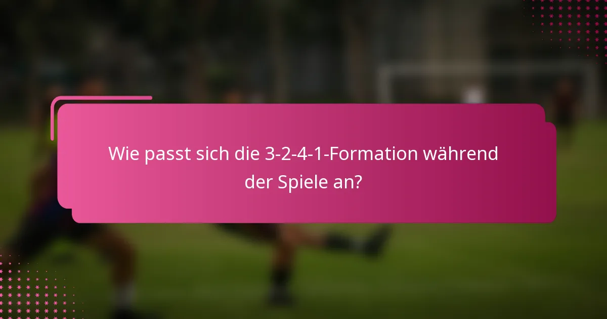 Wie passt sich die 3-2-4-1-Formation während der Spiele an?